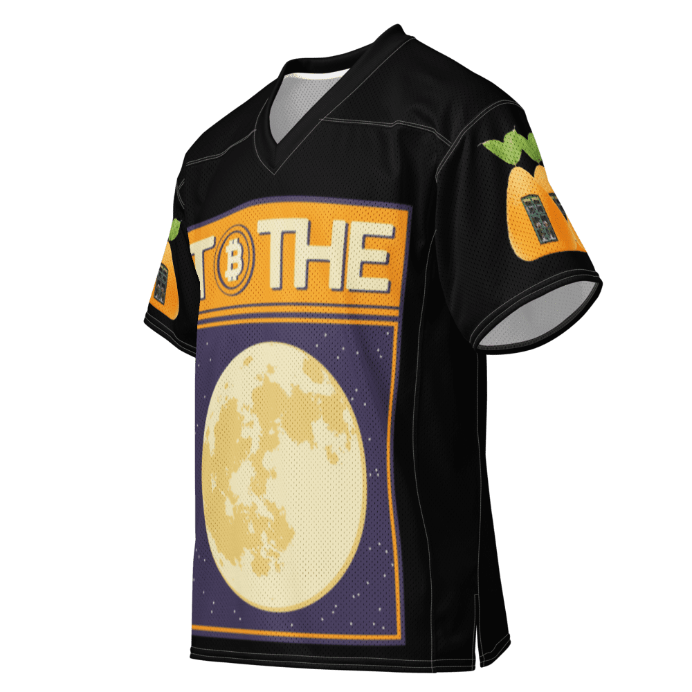 Black Bitcoin jersey featuring moon graphic