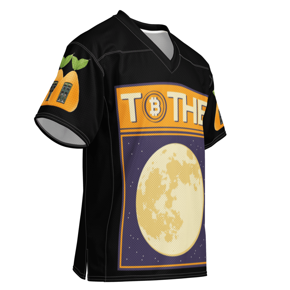 Black Bitcoin jersey featuring large moon