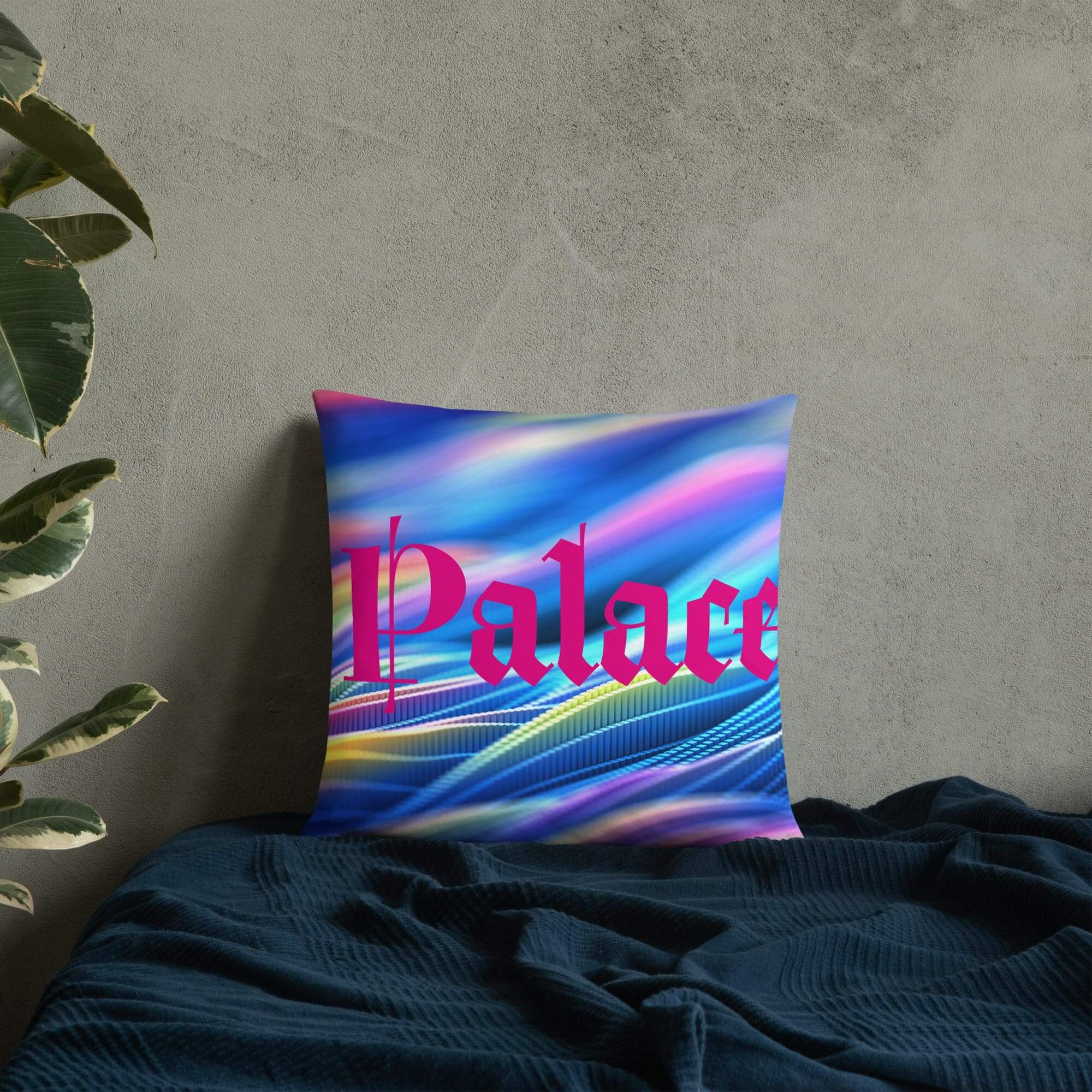 Colorful "Palace" graphic throw pillow