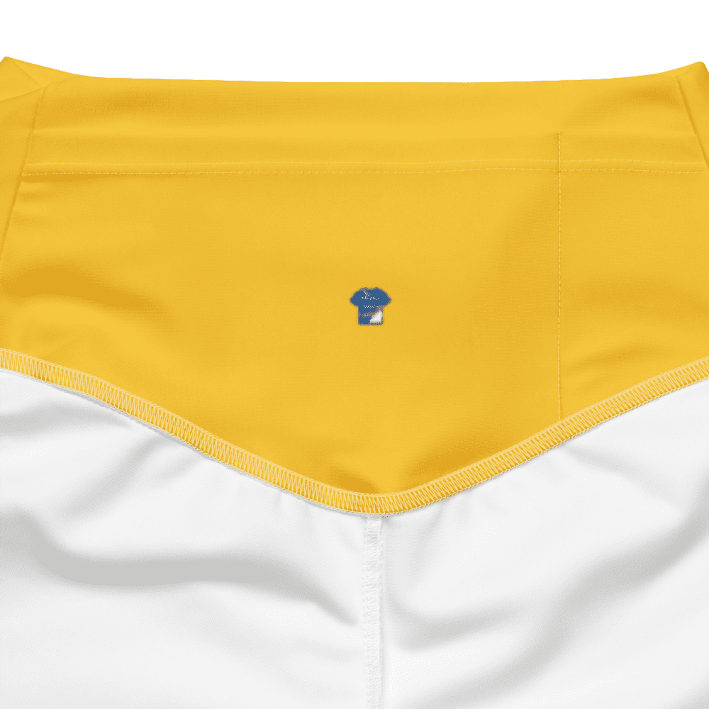 Yellow and white tennis skirt design.