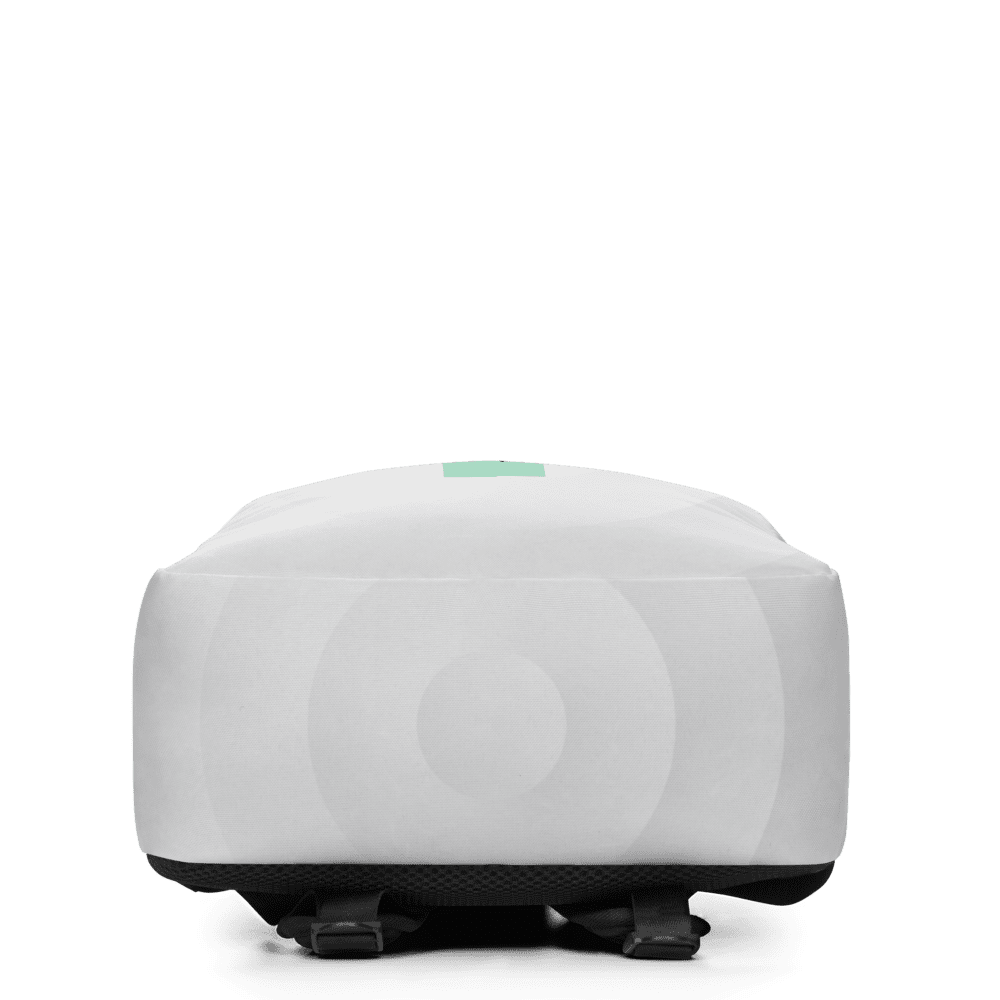 White backpack on a black background.