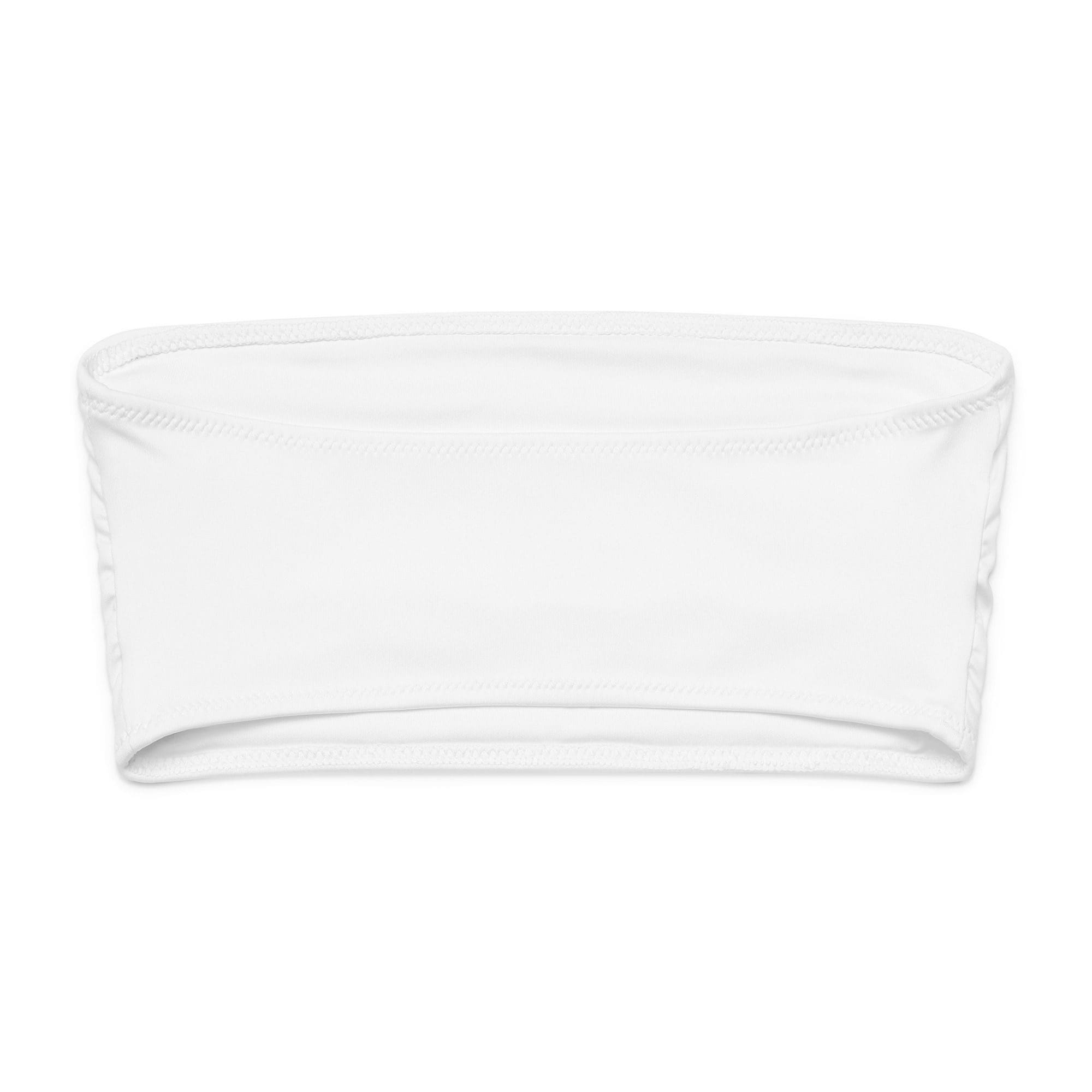 White strapless bandeau top on display.