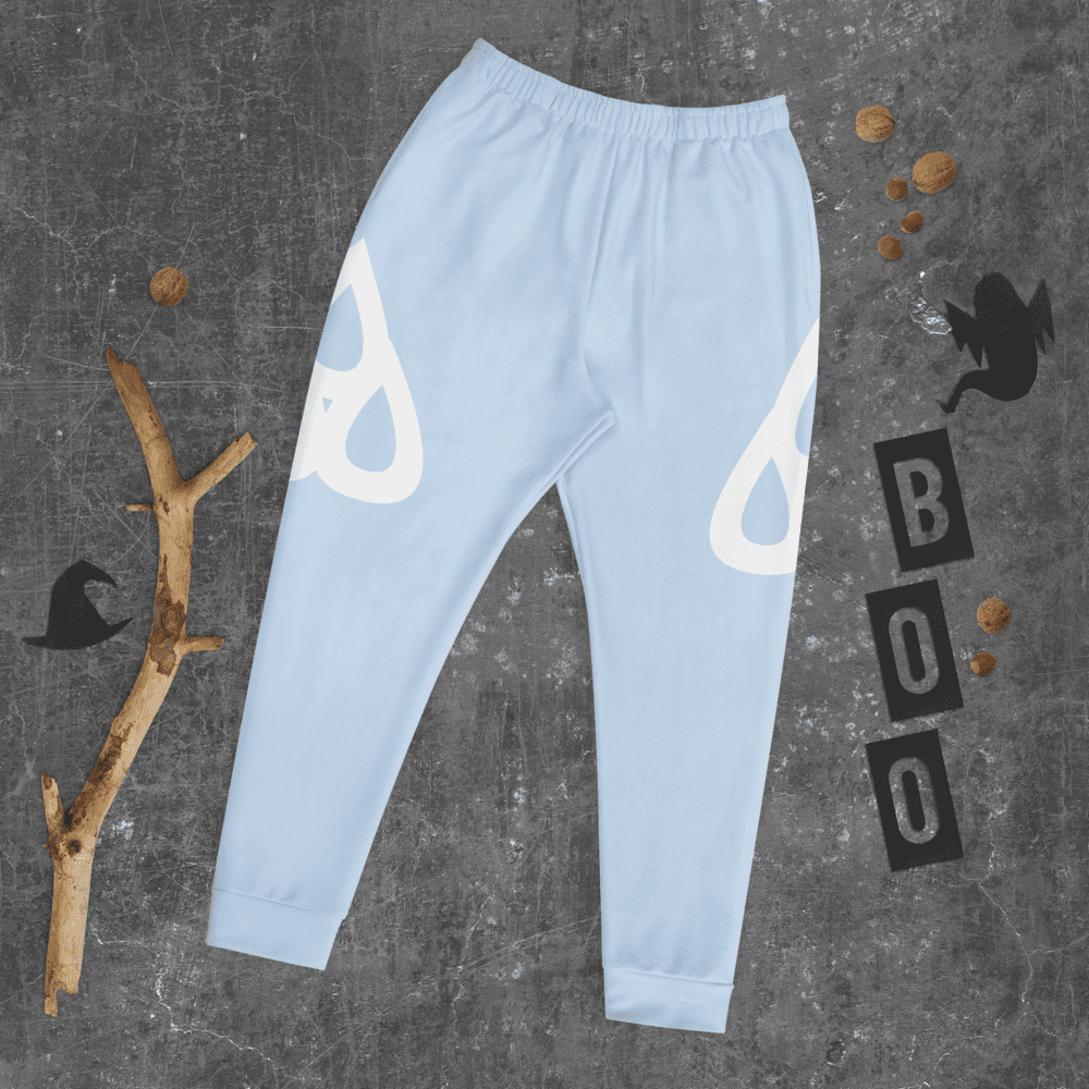 Light blue pants with ghost design.