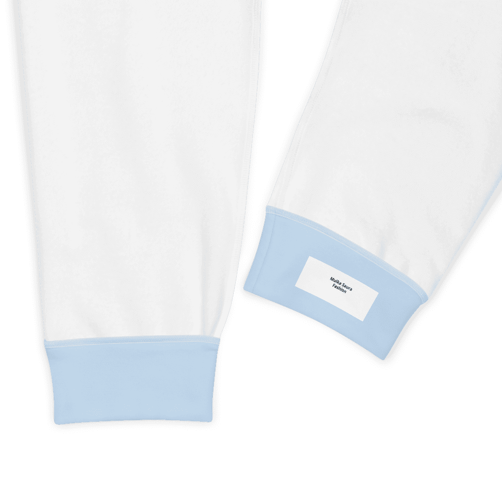 White sleeves with light blue cuffs.