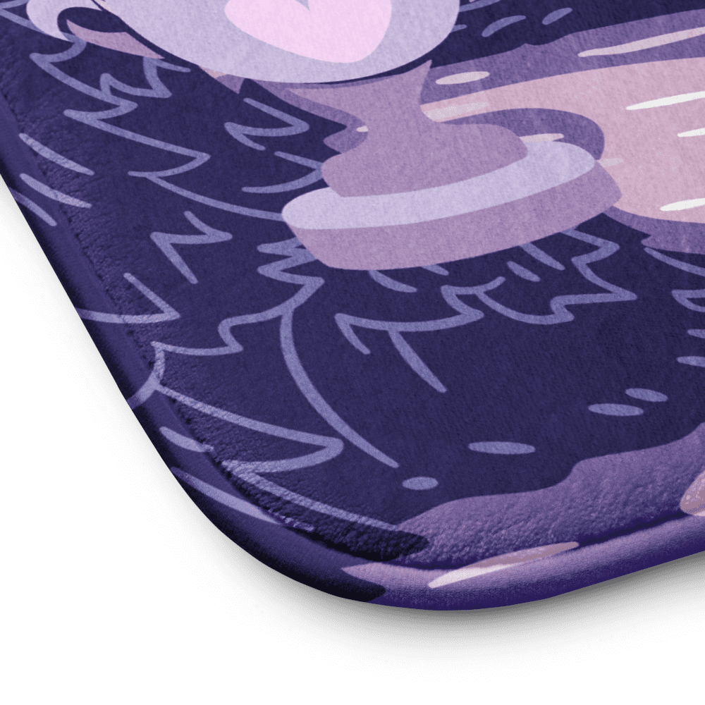 Purple abstract design with curved lines.