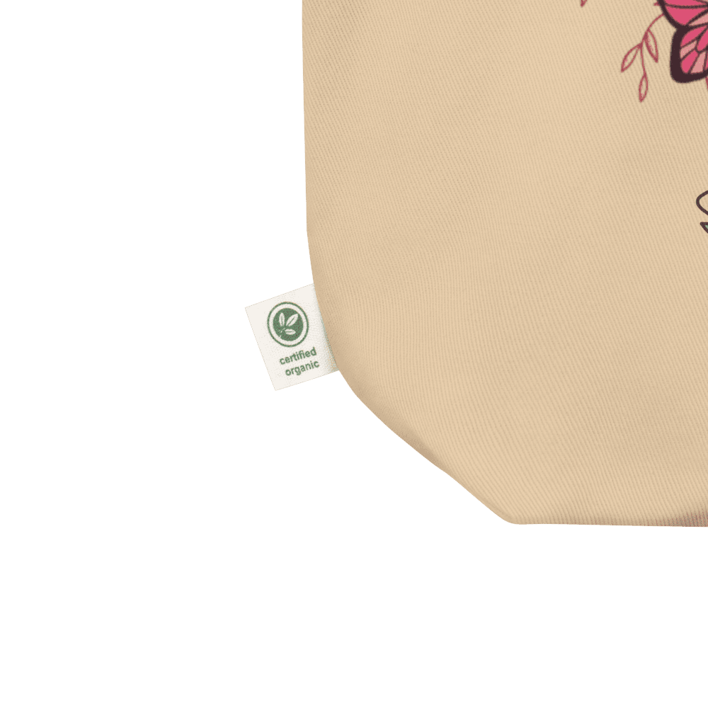 Beige fabric with organic certification tag.