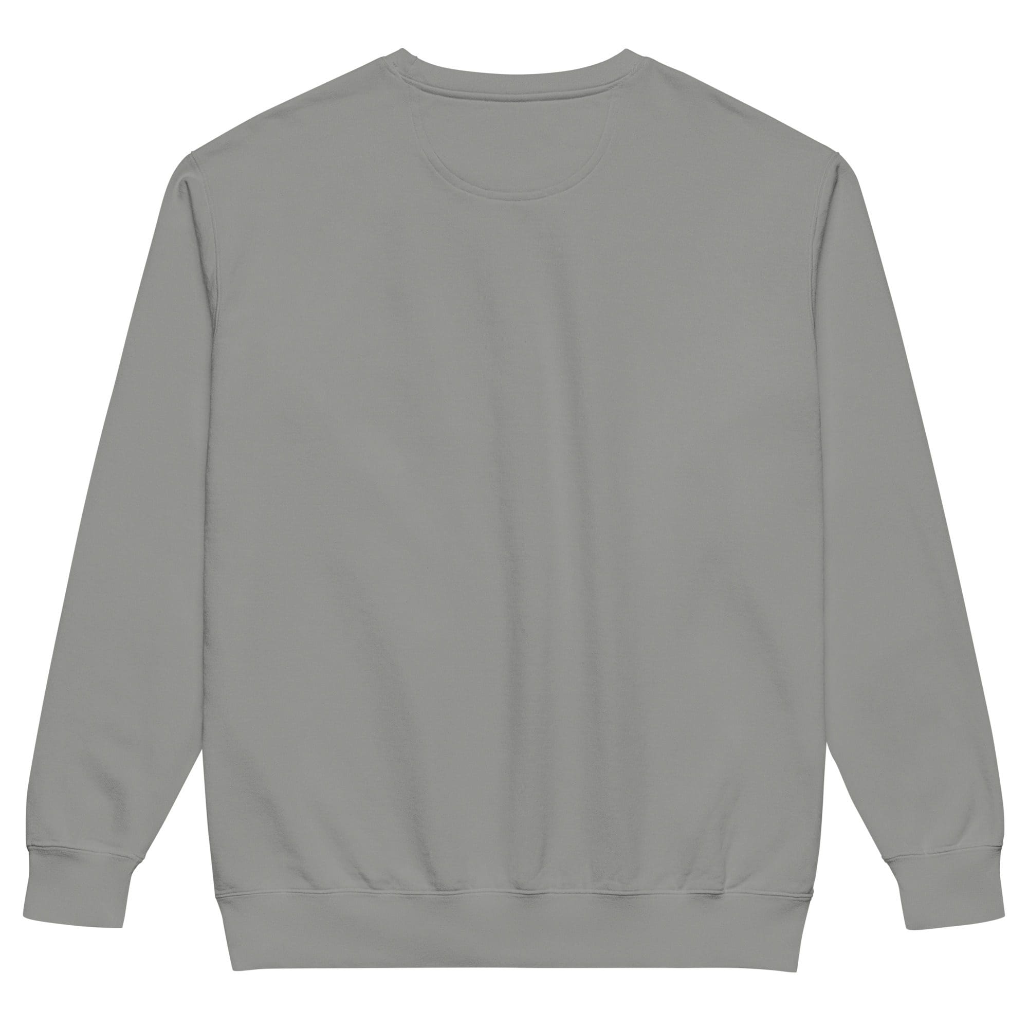 Plain gray crewneck sweatshirt back view