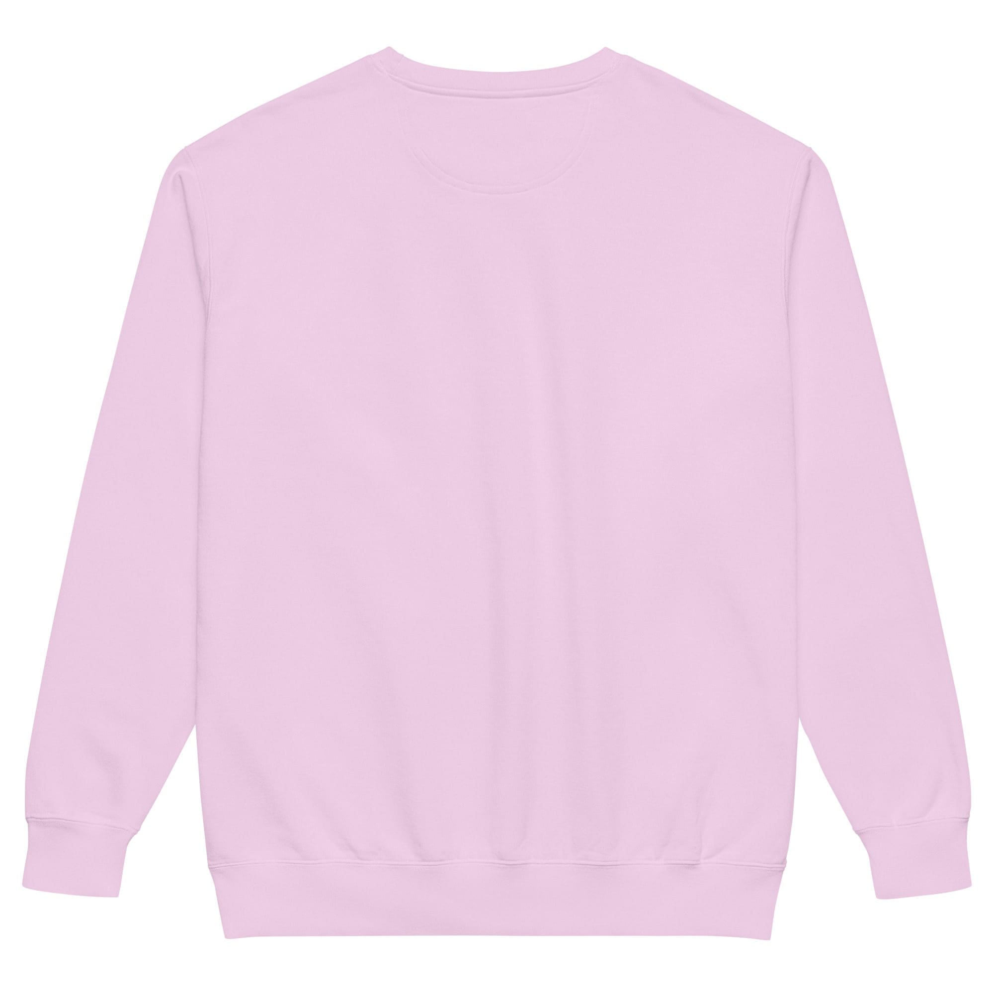 Light pink sweatshirt, back view.