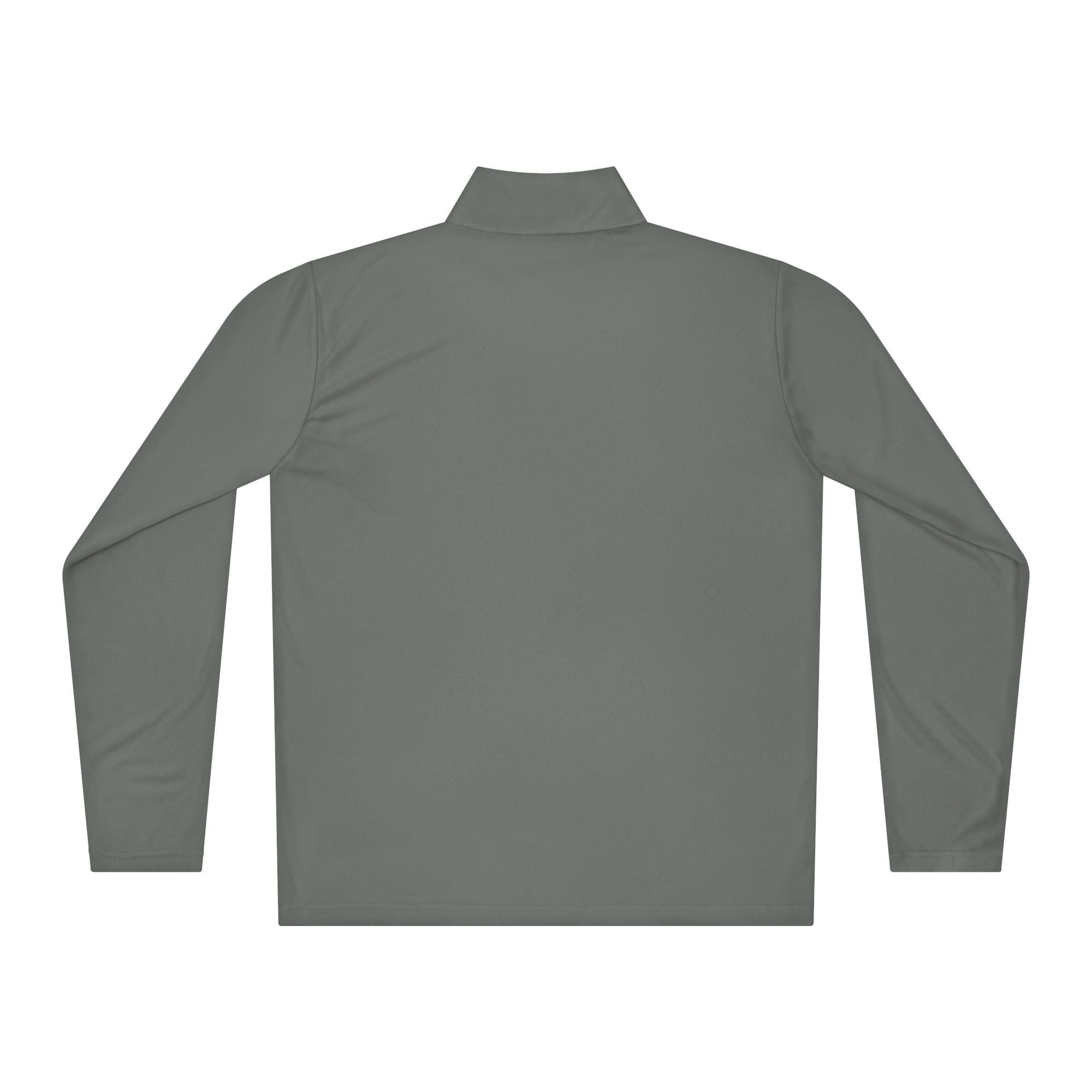 Gray long-sleeve shirt, back view.