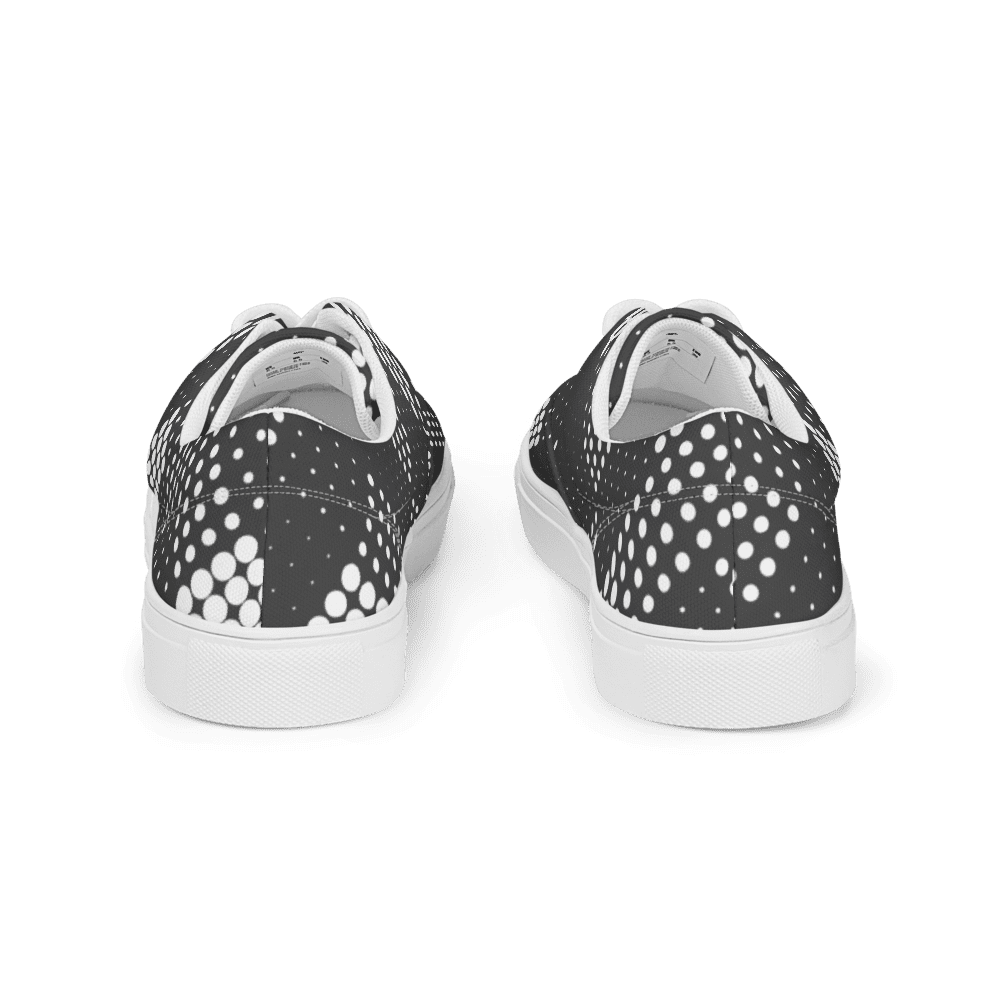 Rear view polka-dot sneakers with white soles