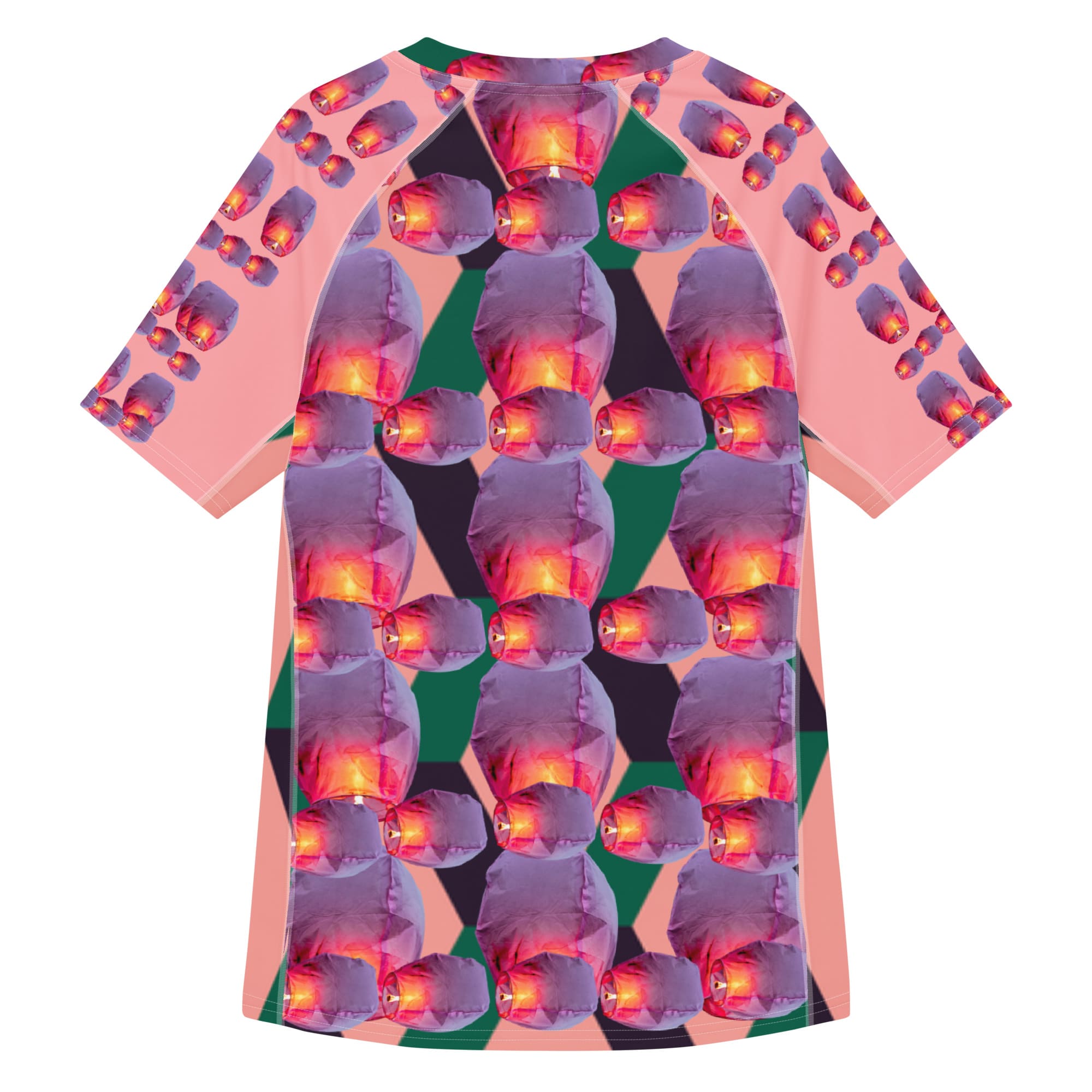 Short dress with glowing paper lantern pattern