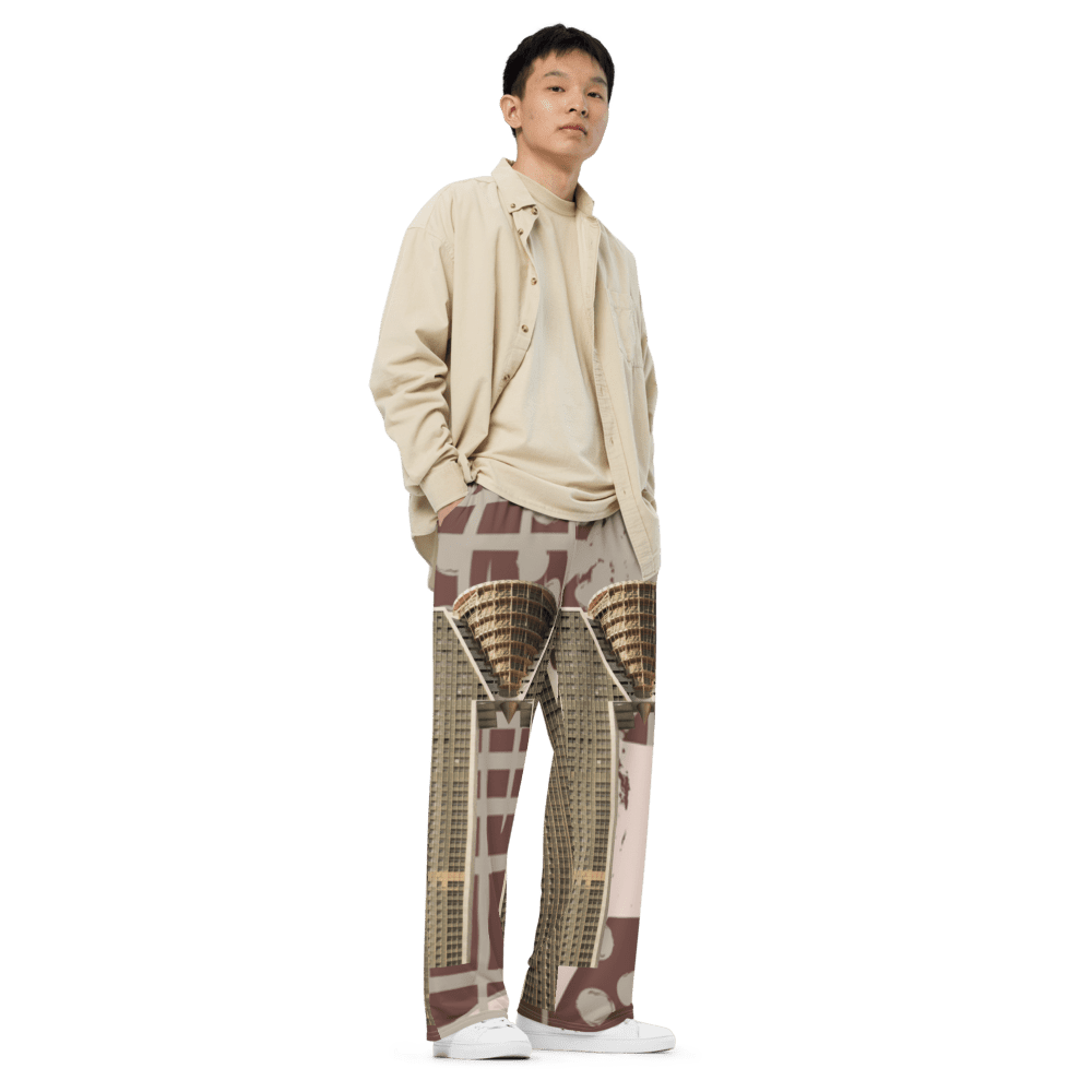 Young man in beige jacket and printed pants