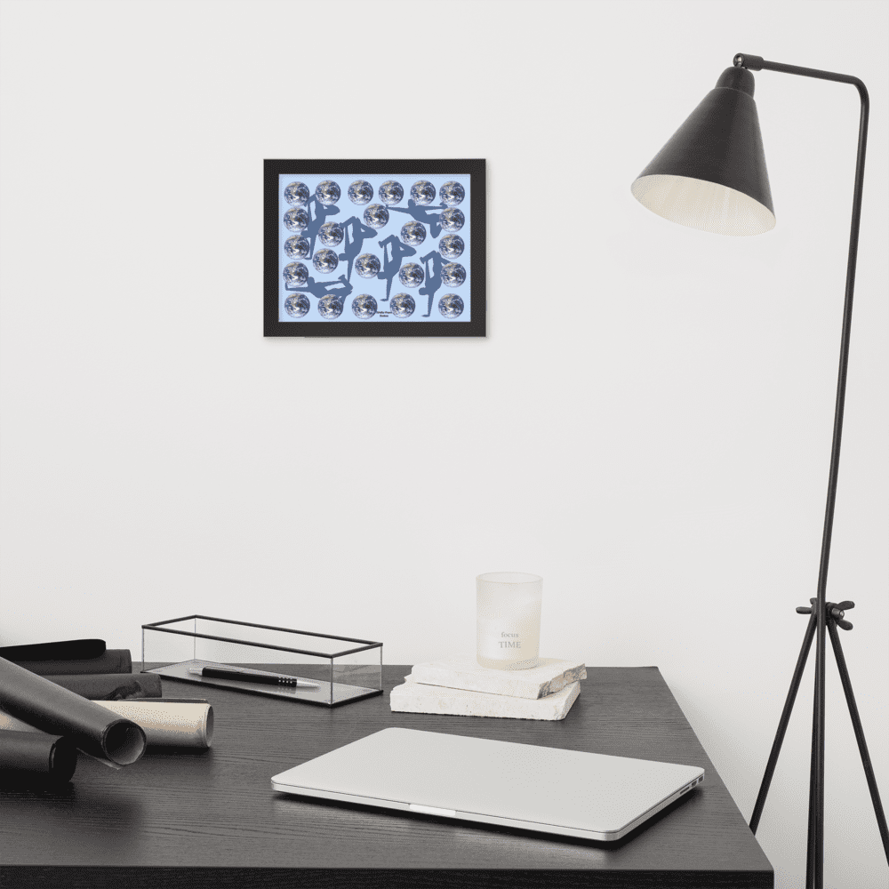 Minimalist workspace with laptop and standing lamp