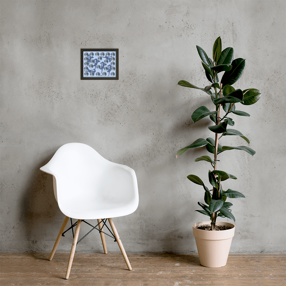 Minimalist white chair and potted ficus