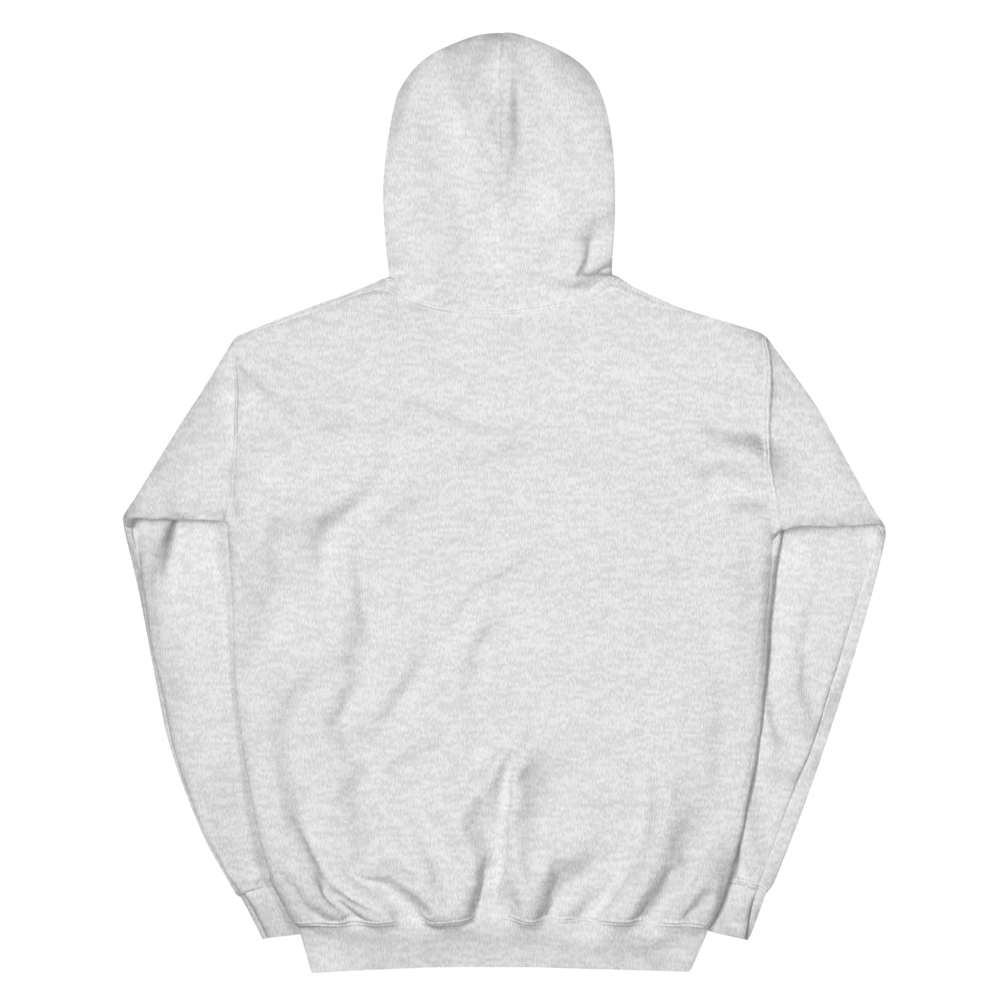 Light gray hoodie back view flatlay