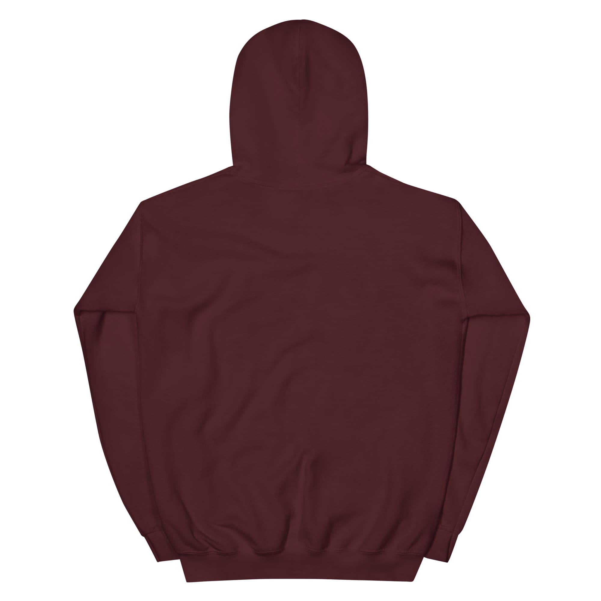 Maroon hoodie back view