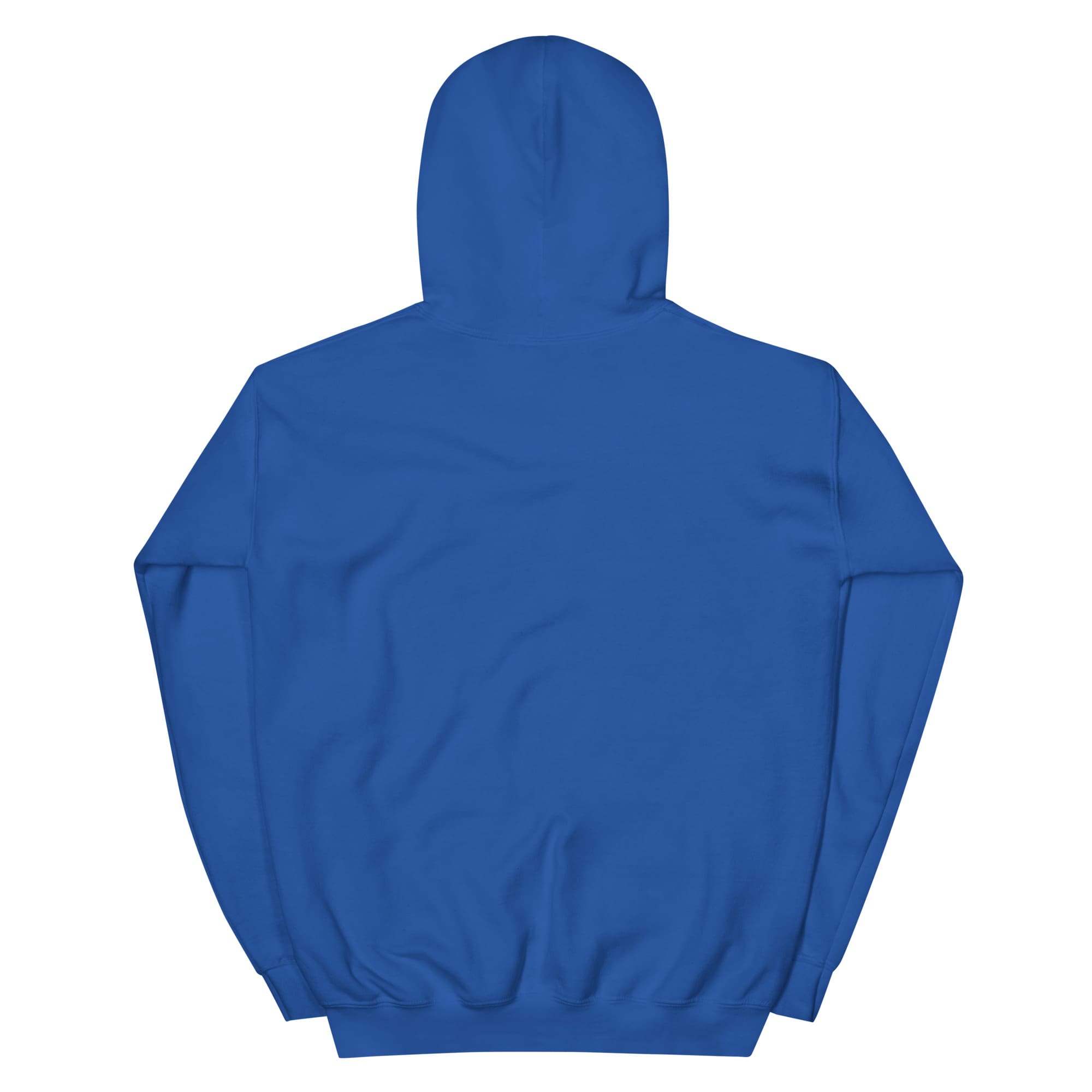 Plain royal blue hoodie back view