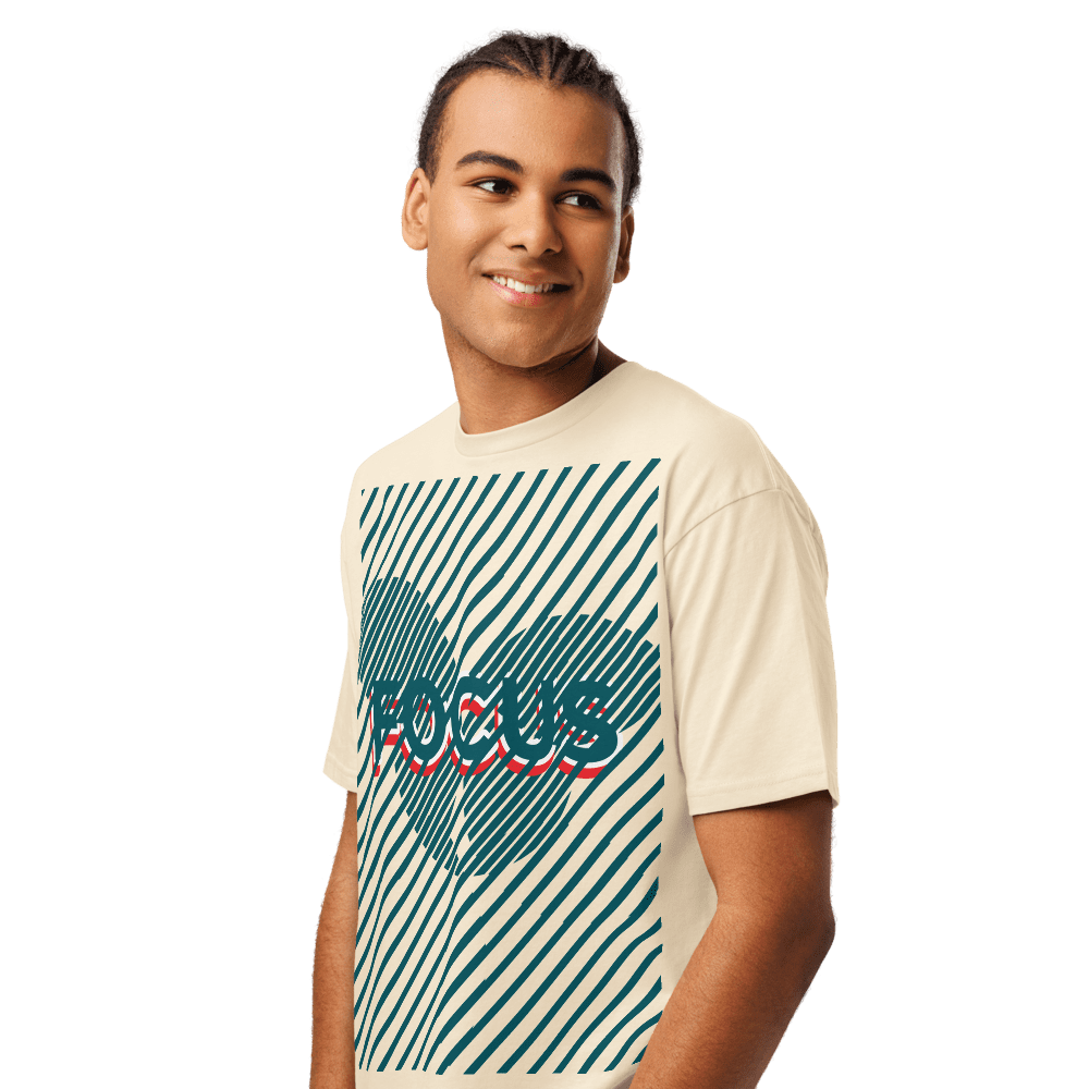 Smiling person in striped graphic t-shirt