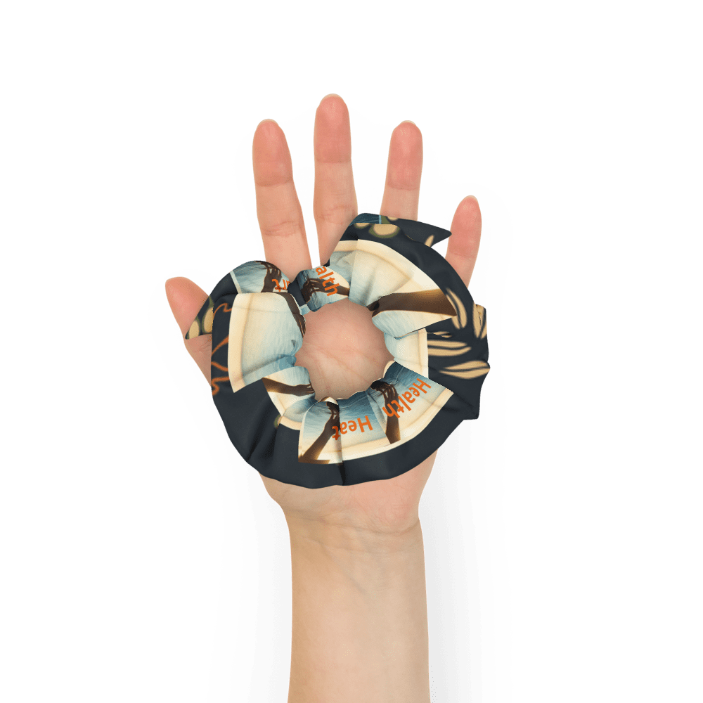 Recycled Polyester and Spandex Scrunchie with Removable Bow Stretchy Fabric Hair Accessory - Image 6