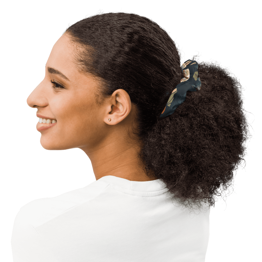 Recycled Polyester and Spandex Scrunchie with Removable Bow Stretchy Fabric Hair Accessory - Image 9
