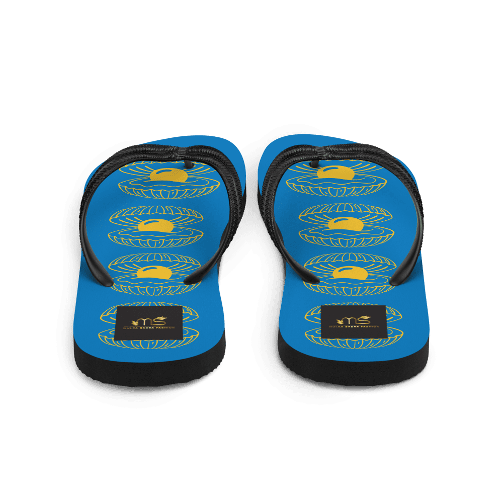 Blue Pearl Shell Flip-Flops: Comfortable Summer Beach Sandals - Image 2