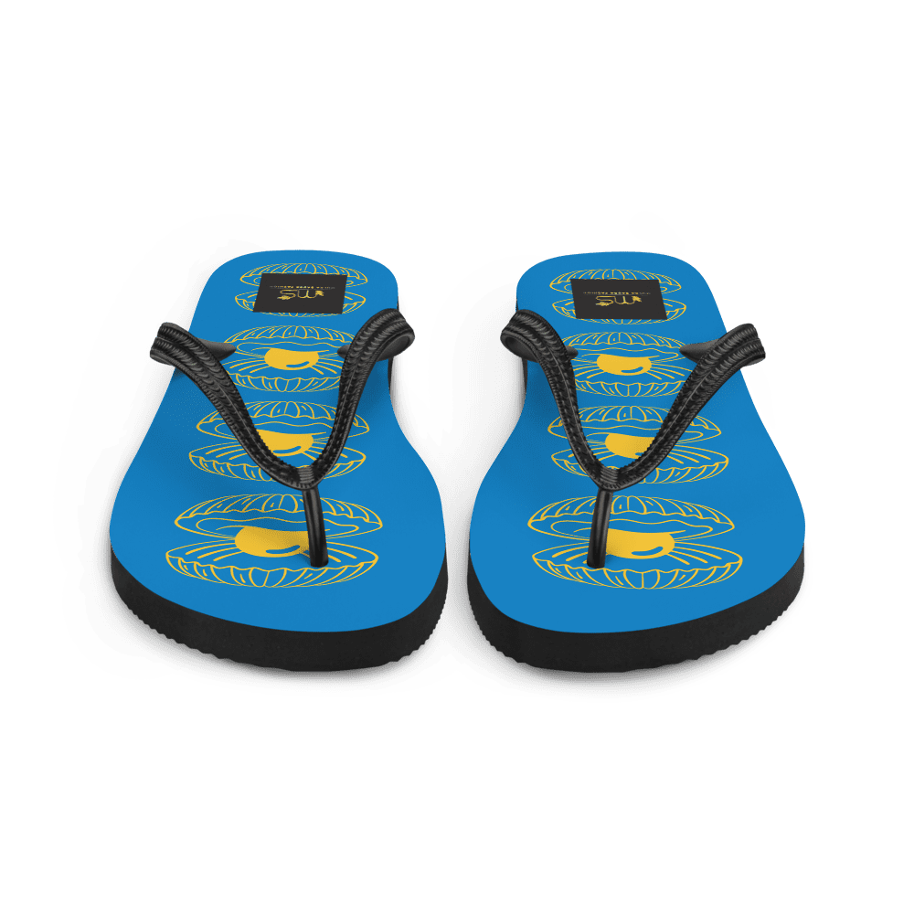 Blue Pearl Shell Flip-Flops: Comfortable Summer Beach Sandals - Image 3