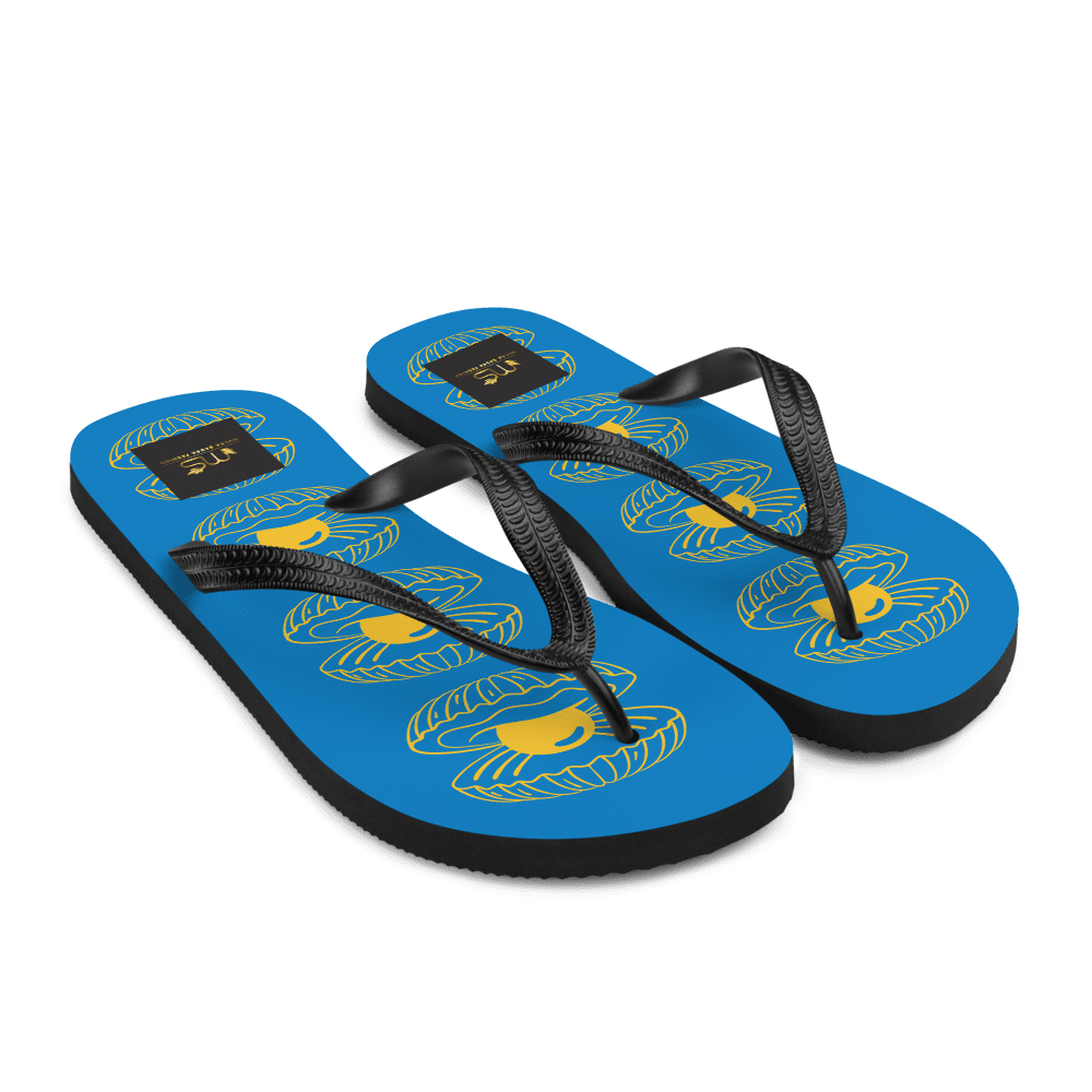 Blue Pearl Shell Flip-Flops: Comfortable Summer Beach Sandals - Image 5