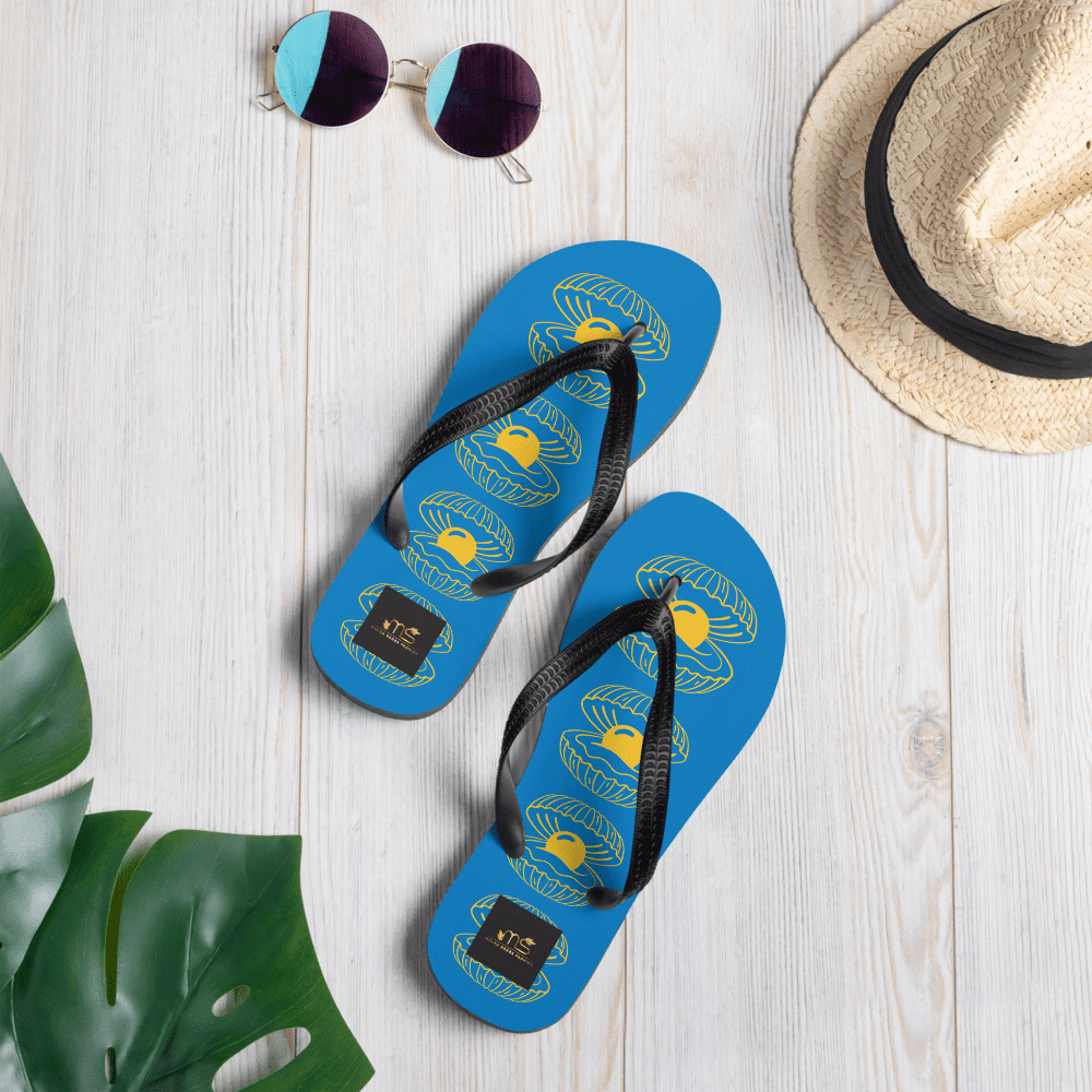 Blue Pearl Shell Flip-Flops: Comfortable Summer Beach Sandals - Image 7