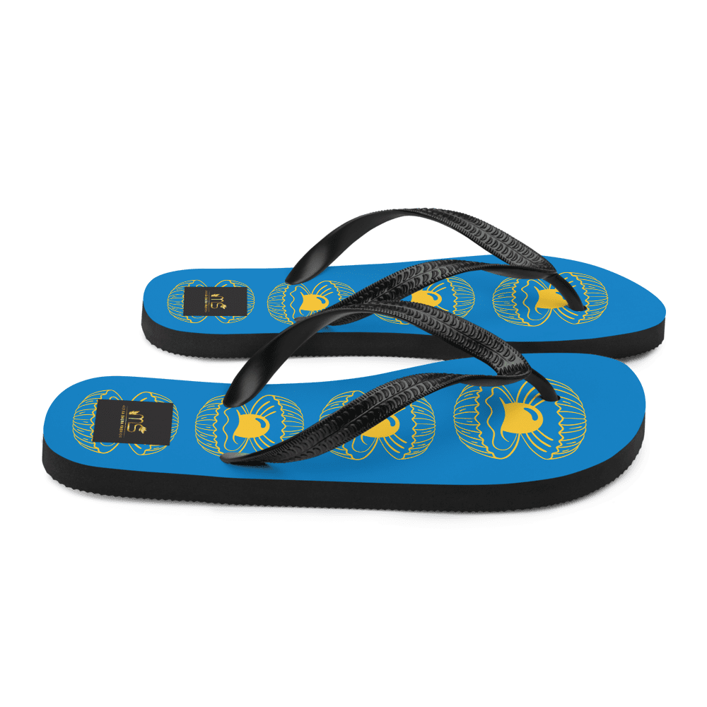 Blue Pearl Shell Flip-Flops: Comfortable Summer Beach Sandals - Image 9