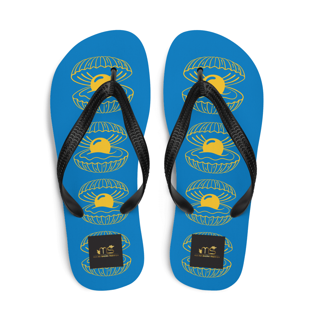 Blue Pearl Shell Flip-Flops: Comfortable Summer Beach Sandals - Image 10
